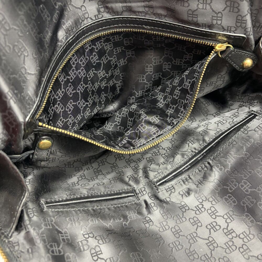 Banana Republic Handbag Black Genuine Leather Purse Doble Handle Classic Preppy - Picture 10 of 13